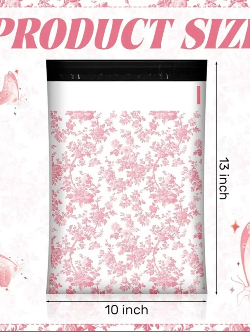 Floral Pink Poly Msilers  (50)
